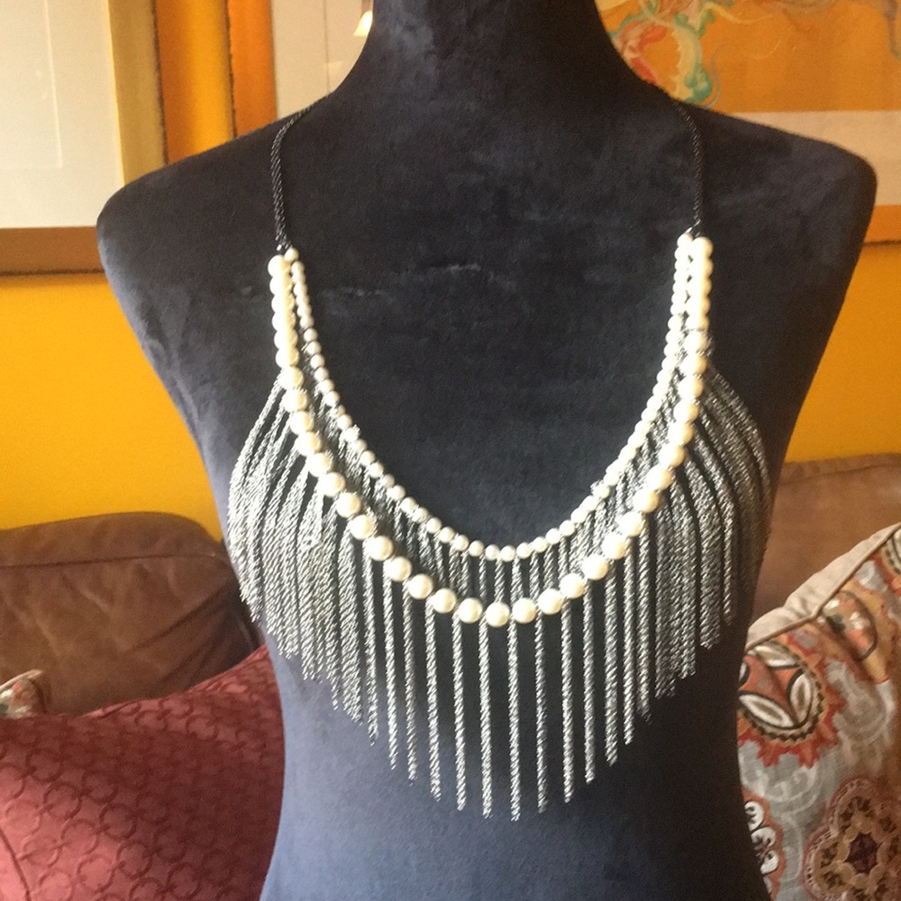 NWT INK pearl and chain Neckless